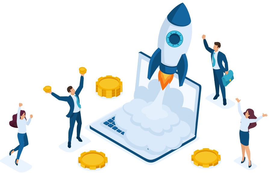 Illustration of business partners planning growth